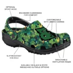 customized louisville cardinals tropical leaves clogs best selling