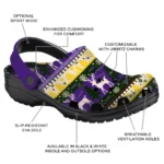 customized lsu tigers christmas motif clogs best selling