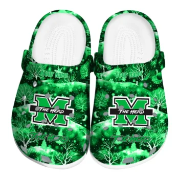 customized marshall thundering herd snowy hills clogs best selling
