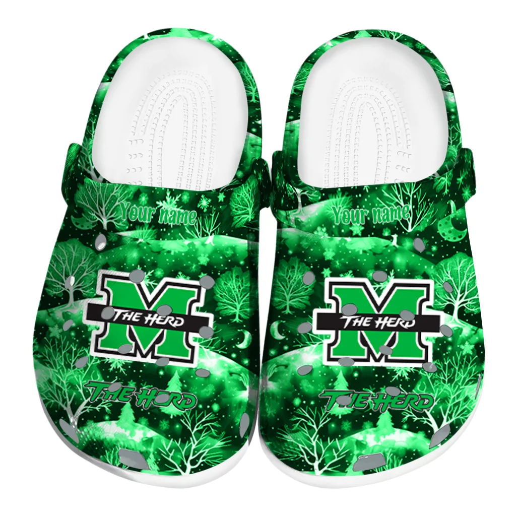 customized marshall thundering herd snowy hills clogs best selling customized marshall thundering herd snowy hills clogs best selling