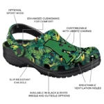 customized maryland terrapins tropical leaves clogs best selling