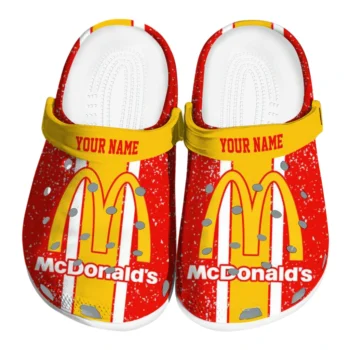 customized mcdonalds arches bold red yellow clogs best selling hey clogs
