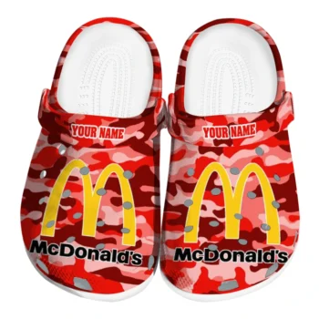 customized mcdonalds arches center red pink clogs best selling hey clogs