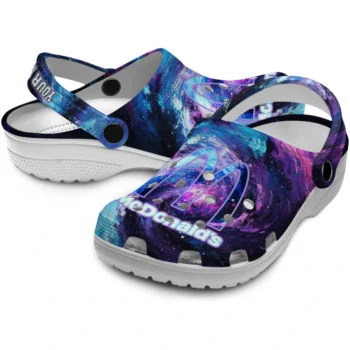 customized mcdonalds space storm purple blue clogs high quality hey clogs
