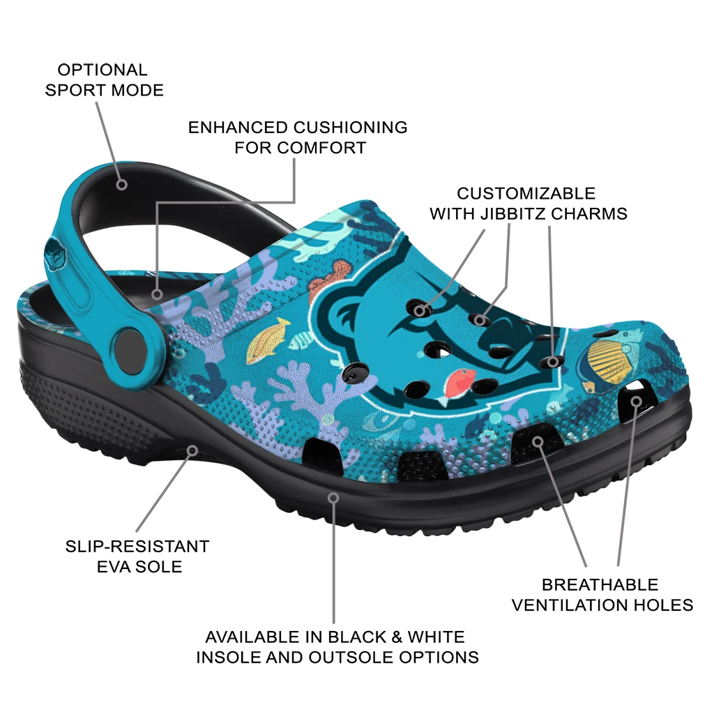 customized memphis grizzlies tropical fish ocean clogs new arrival customized memphis grizzlies tropical fish ocean clogs new arrival
