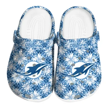customized miami dolphins snowflake mosaic clogs best selling