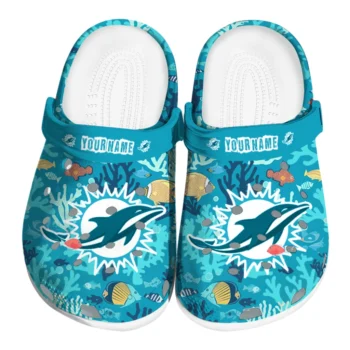 customized miami dolphins tropical fish ocean clogs best selling