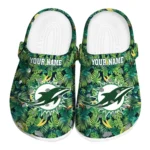 customized miami dolphins tropical leaves clogs best selling