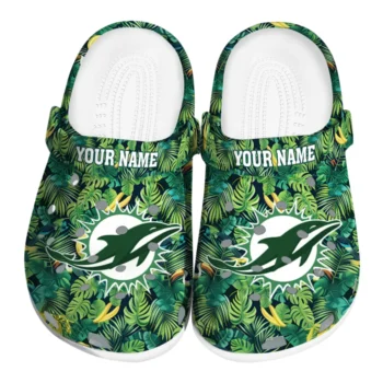 customized miami dolphins tropical leaves clogs best selling