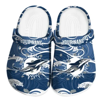 customized miami dolphins wave flow clogs best selling
