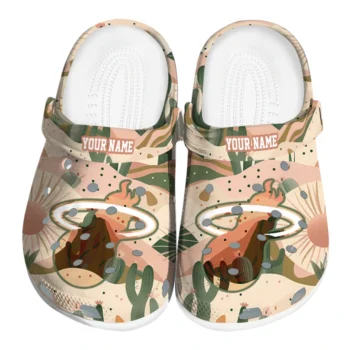 customized miami heat desert cactus pattern clogs best selling