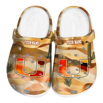customized miami hurricanes desert layers clogs best selling