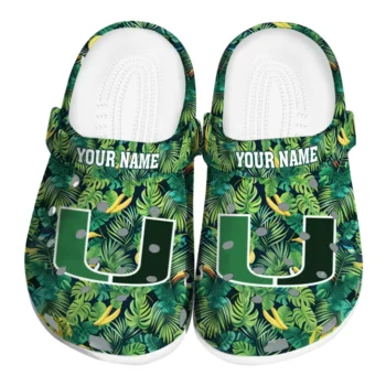 customized miami hurricanes tropical leaves clogs best selling