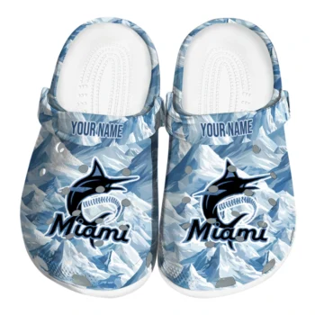 customized miami marlins mountain artwork clogs best selling