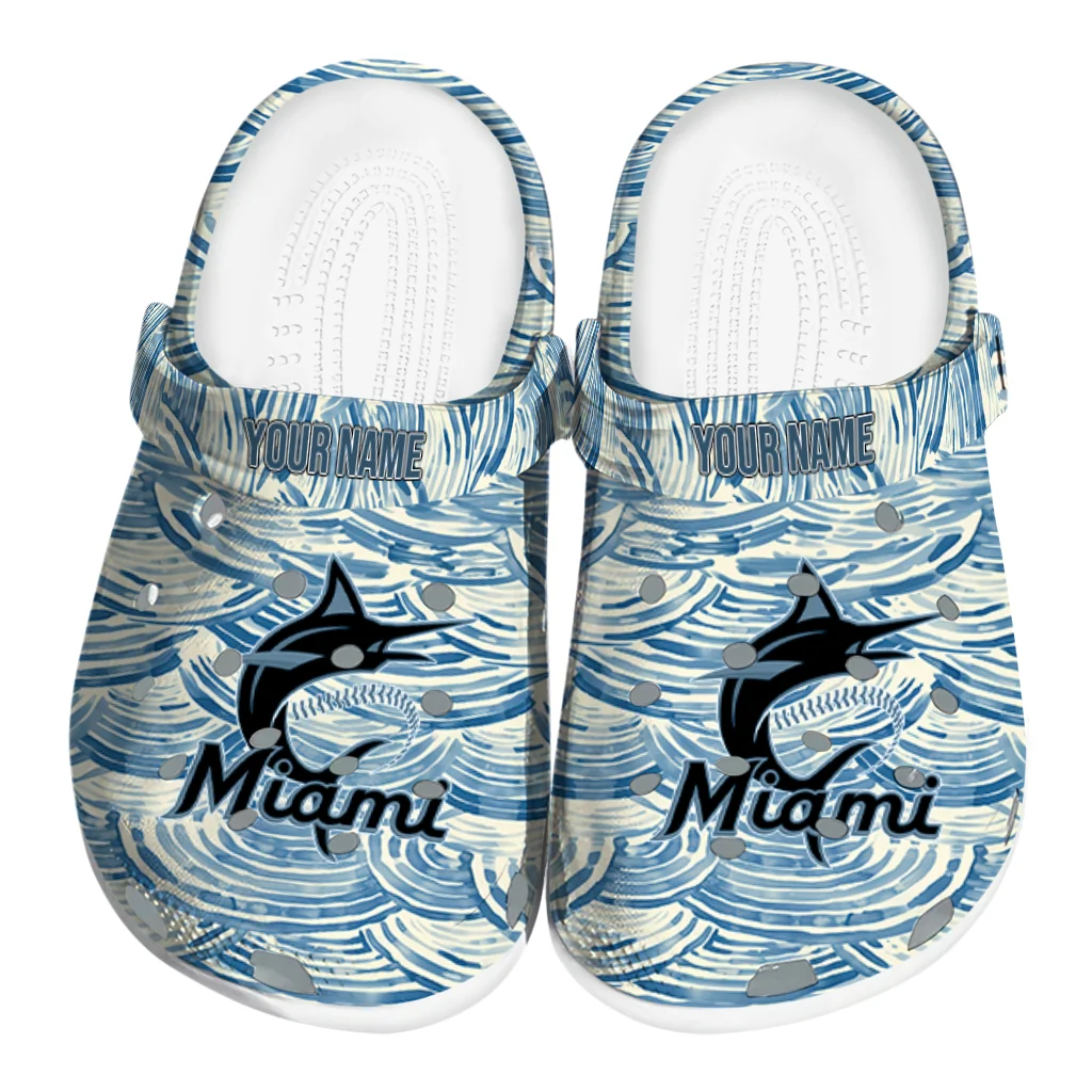 customized miami marlins sea swirls clogs best selling customized miami marlins sea swirls clogs best selling