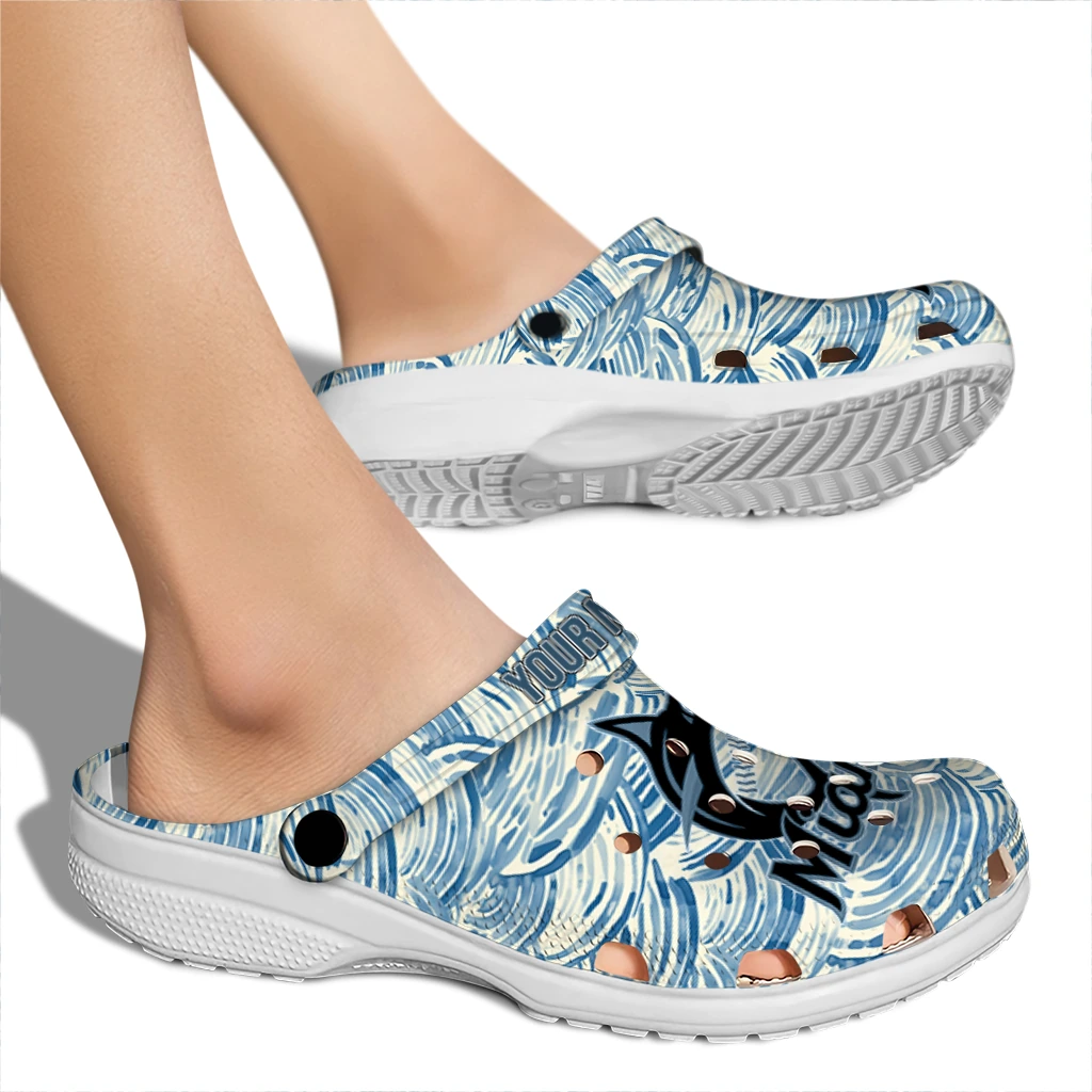 customized miami marlins sea swirls clogs fashion forward customized miami marlins sea swirls clogs fashion forward