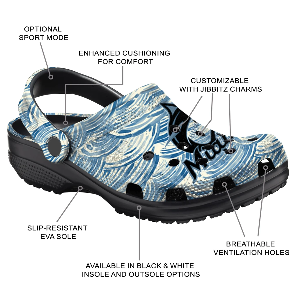 customized miami marlins sea swirls clogs new arrival customized miami marlins sea swirls clogs new arrival