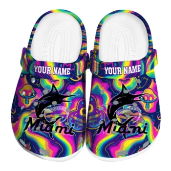 customized miami marlins swirling mushrooms clogs best selling
