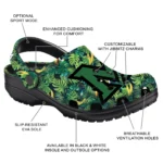 customized miami redhawks tropical leaves clogs best selling