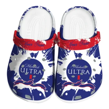 customized michelob ultra eagle majesty blue white clogs best selling hey clogs