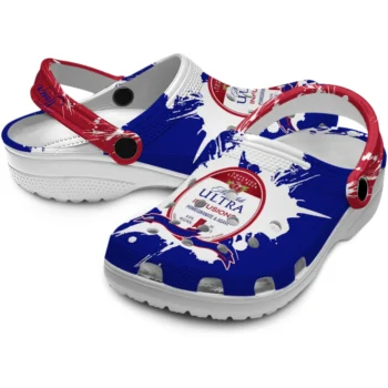 customized michelob ultra impact burst blue white clogs high quality hey clogs