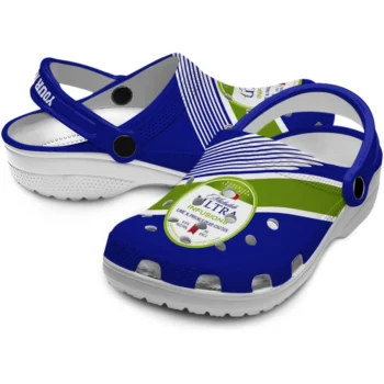 customized michelob ultra infusions emblem blue green clogs high quality hey clogs