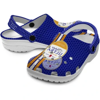 customized michelob ultra oval blue yellow clogs high quality hey clogs