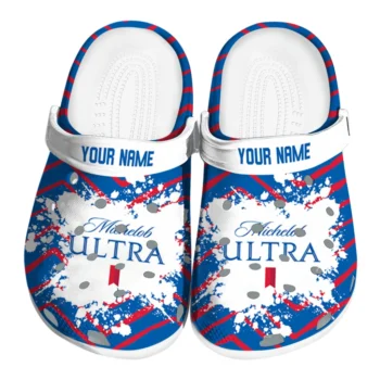 customized michelob ultra painted ultra blue red clogs best selling hey clogs