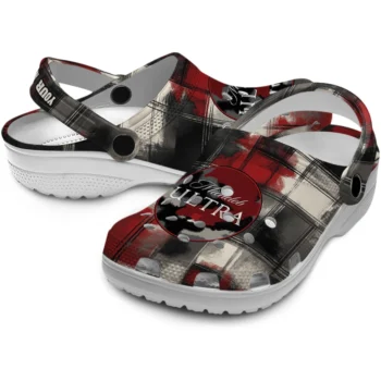 customized michelob ultra plaid pattern red black clogs high quality hey clogs