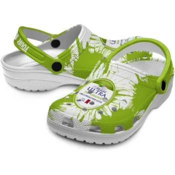 customized michelob ultra splatter splash green white clogs high quality hey clogs