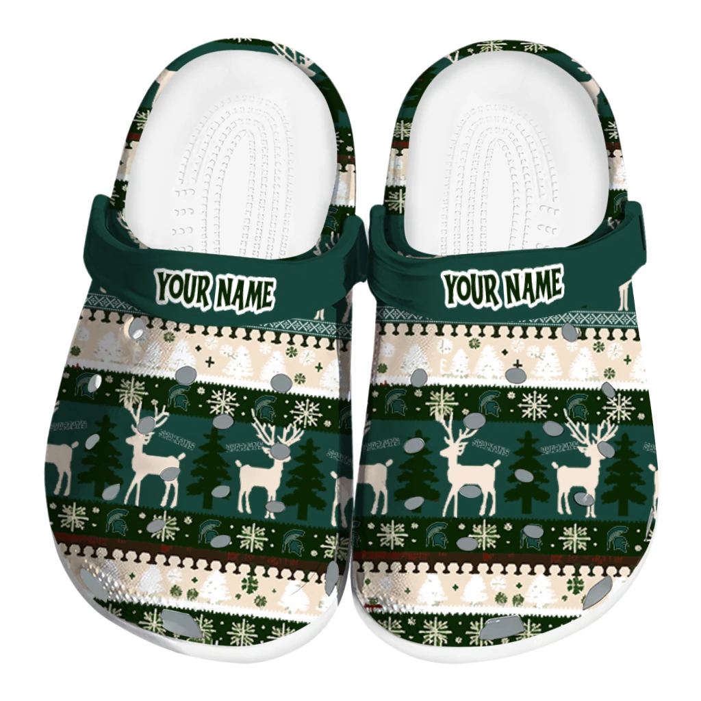 customized michigan state spartans christmas motif clogs best selling customized michigan state spartans christmas motif clogs best selling