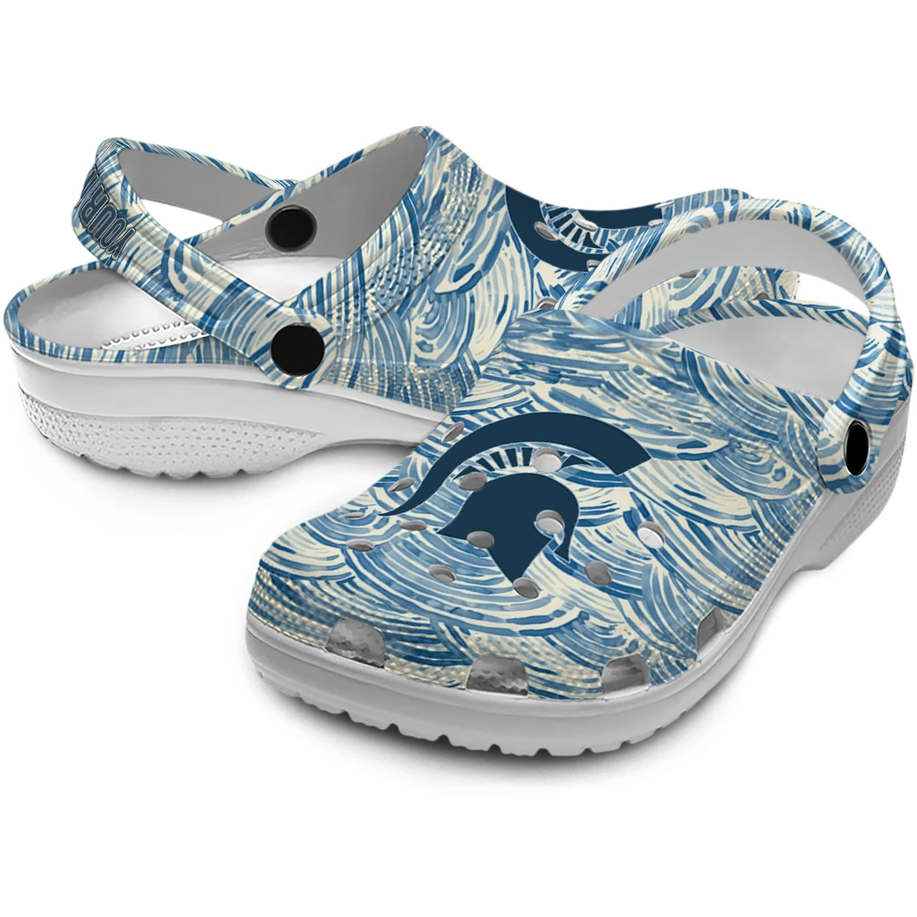 customized michigan state spartans sea swirls clogs high quality customized michigan state spartans sea swirls clogs high quality