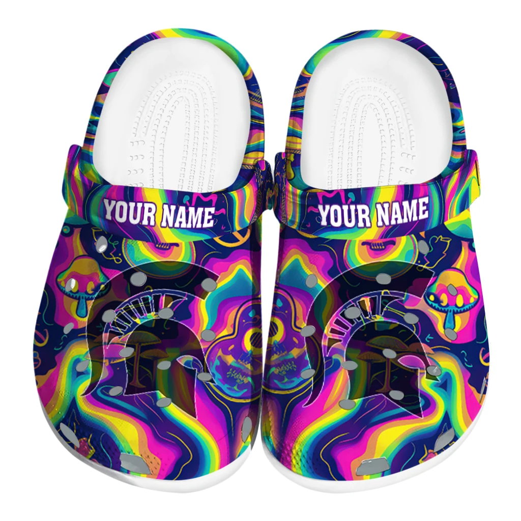 customized michigan state spartans swirling mushrooms clogs best selling customized michigan state spartans swirling mushrooms clogs best selling