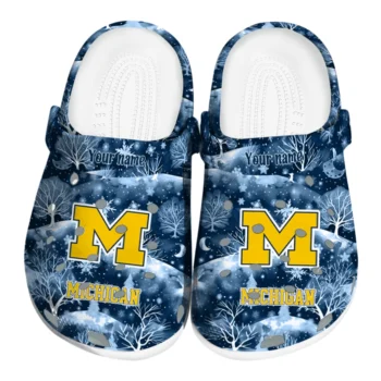 customized michigan wolverines snowy hills clogs best selling