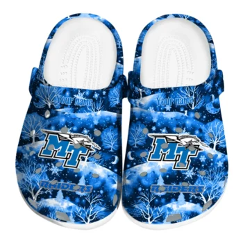 customized middle tennessee blue raiders snowy hills clogs best selling