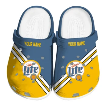 customized miller lite strikes blue yellow clogs best selling hey clogs