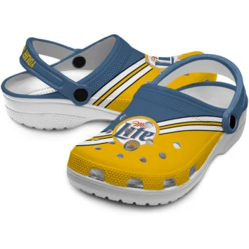 customized miller lite strikes blue yellow clogs high quality hey clogs