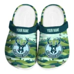 customized milwaukee bucks hills illustration clogs best selling