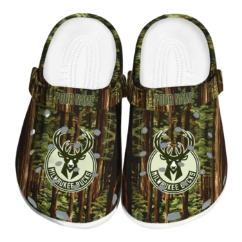 customized milwaukee bucks woods forest designs clogs best selling