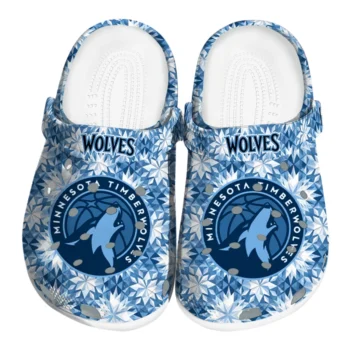 customized minnesota timberwolves snowflake mosaic clogs best selling