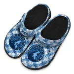 customized minnesota timberwolves snowflake mosaic clogs best selling