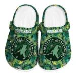 customized minnesota timberwolves tropical leaves clogs best selling