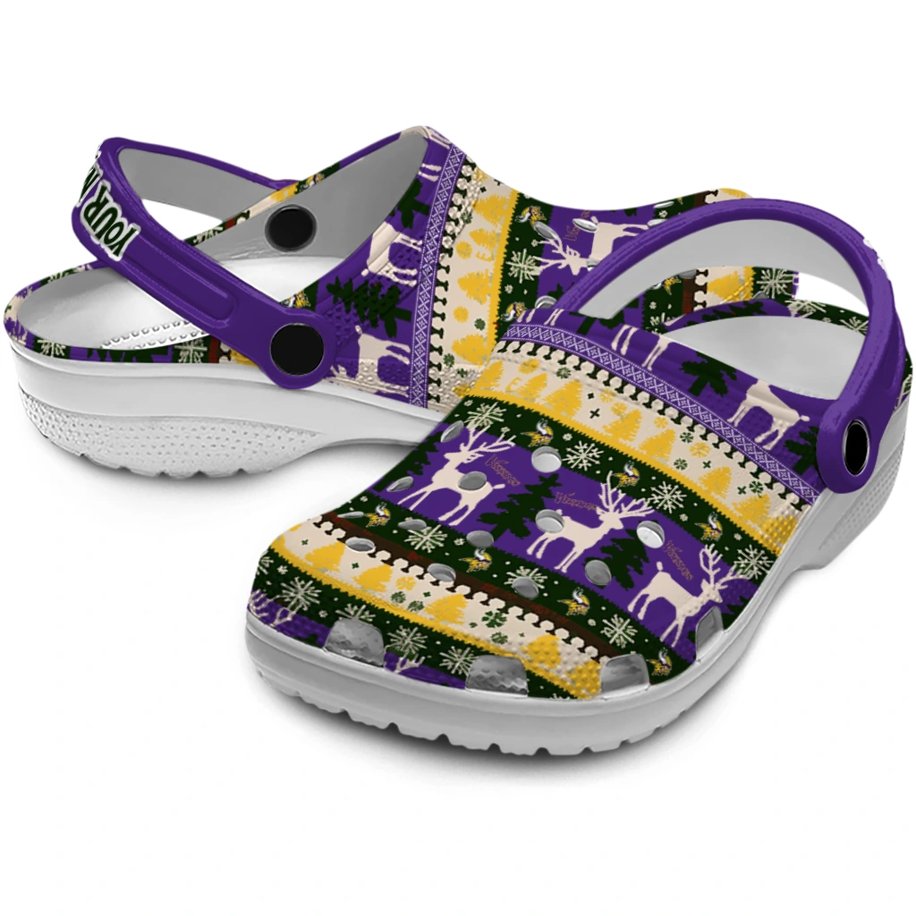 customized minnesota vikings christmas motif clogs high quality customized minnesota vikings christmas motif clogs high quality