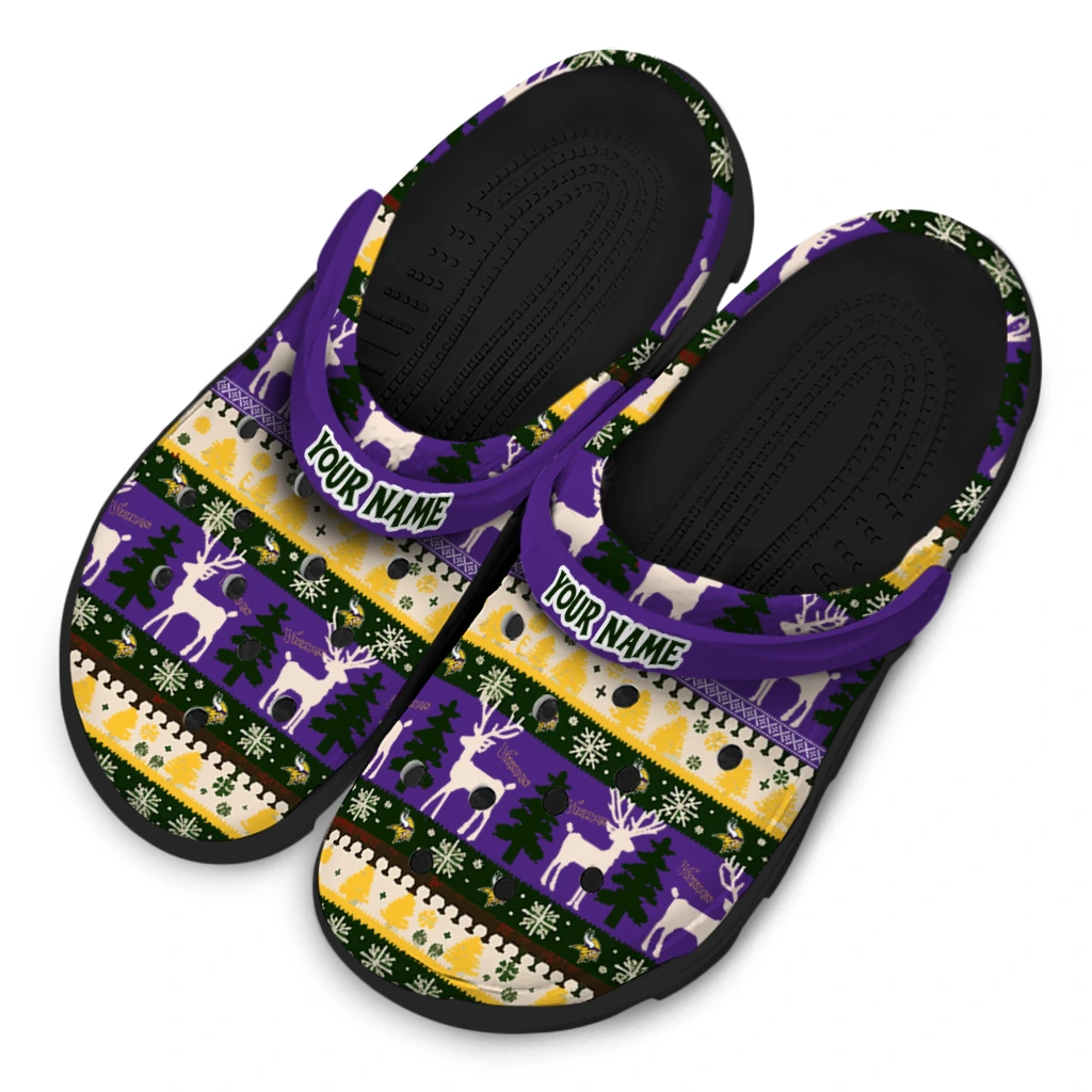 customized minnesota vikings christmas motif clogs latest model customized minnesota vikings christmas motif clogs latest model