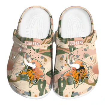 customized minnesota vikings desert cactus pattern clogs best selling