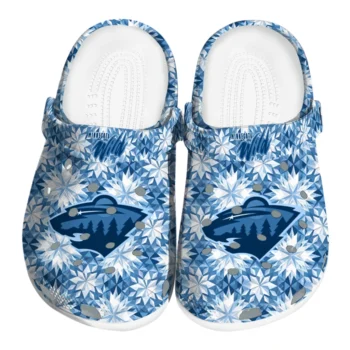customized minnesota wild snowflake mosaic clogs best selling