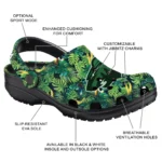 customized minnesota wild tropical leaves clogs best selling