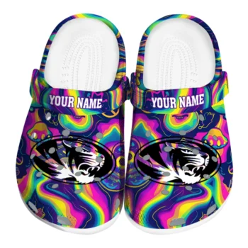 customized missouri tigers swirling mushrooms clogs best selling