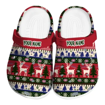 customized montreal canadiens christmas motif clogs best selling