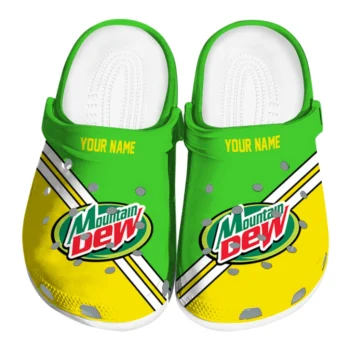 customized mountain dew angle green yellow clogs best selling hey clogs